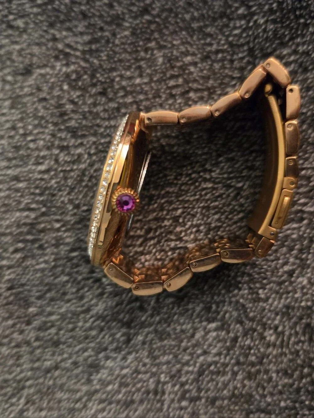 Betsey Johnson Rose Gold Crystal Accent Women's Watch Small
